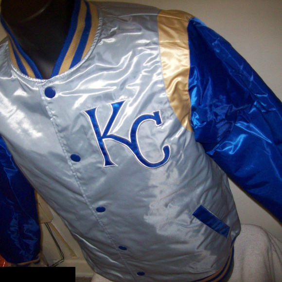 KANSAS CITY ROYALS MLB REVERSIBLE SNAP DOWN JACKET - Picture 1 of 8